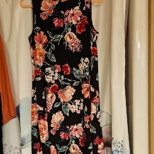 Apt. 9 Black and Pink Floral Mini Dress